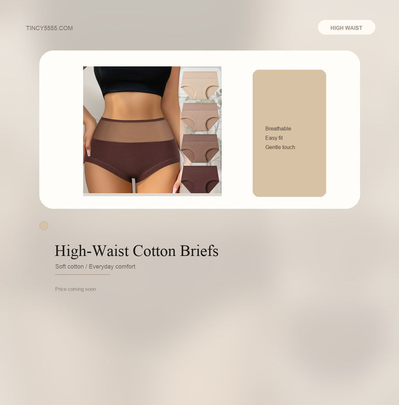 High-Waist Cotton Briefs - Style K6354