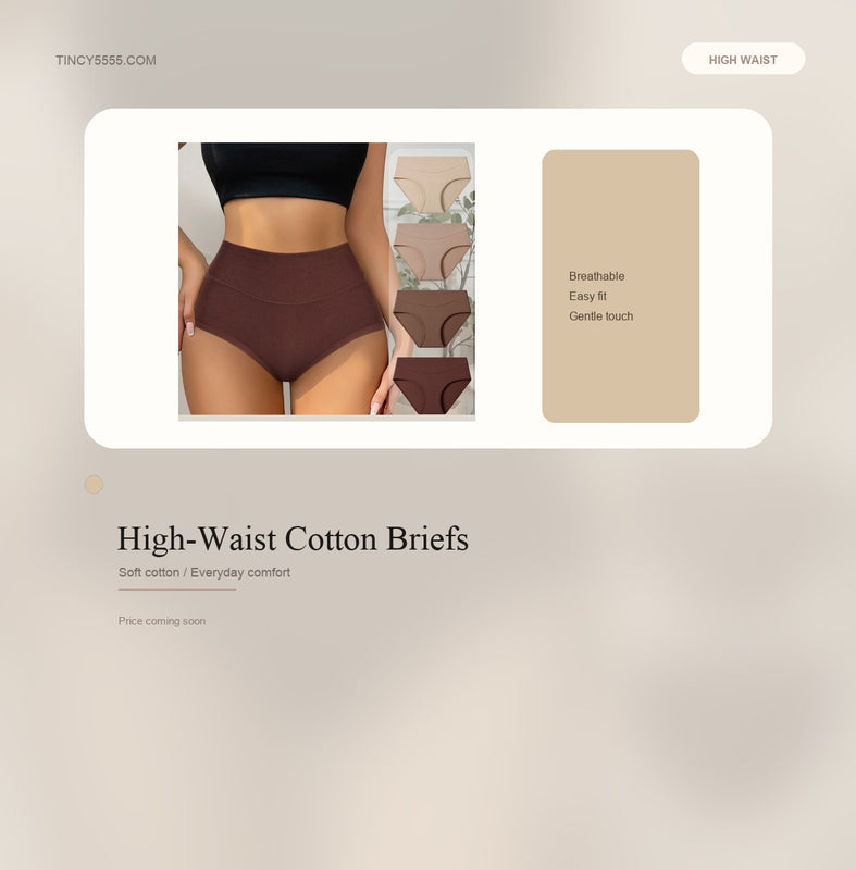High-Waist Cotton Briefs - Style K6353