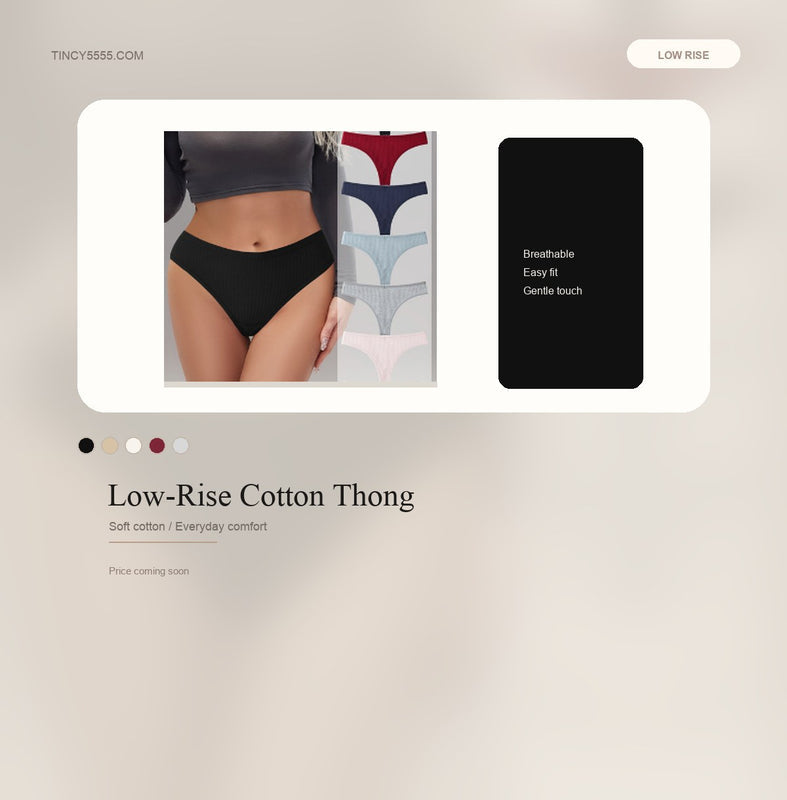 Low-Rise Cotton Thong - Style K8259